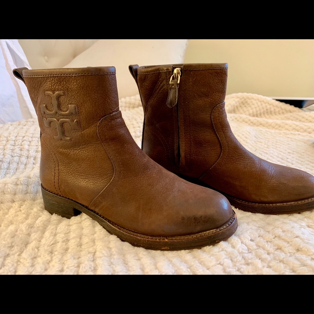 Tory Burch Chocolate Brown Simone Booties